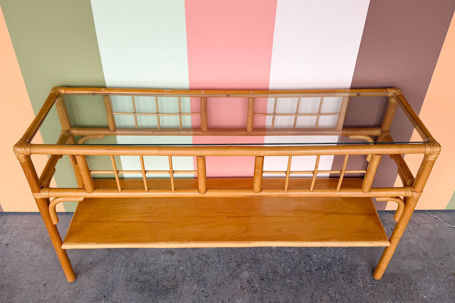 Old Florida Rattan Console