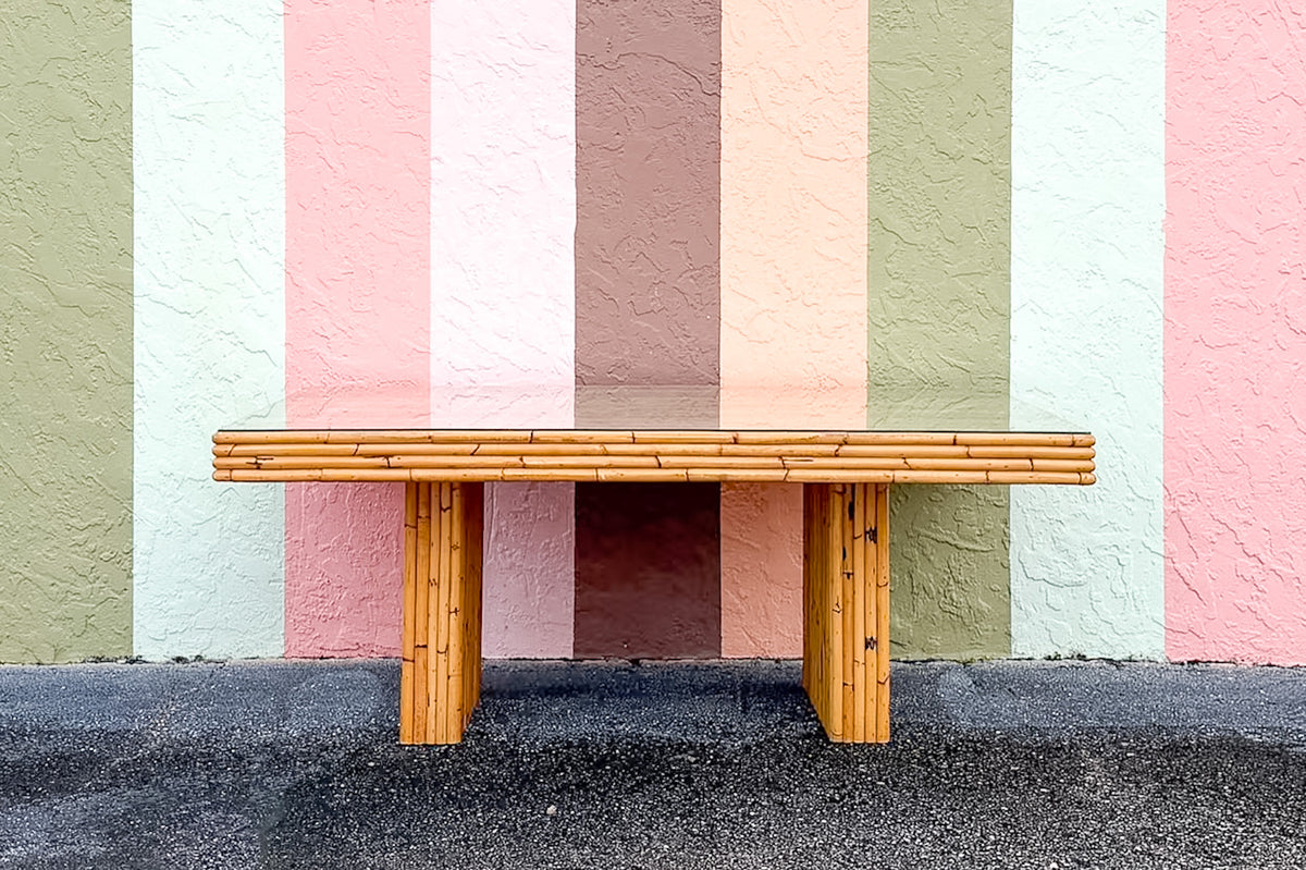 Old Florida Rattan Dining Table