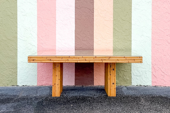 Old Florida Rattan Dining Table