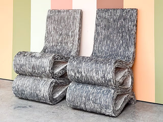 Pair of Grey Rattan Snake Chairs