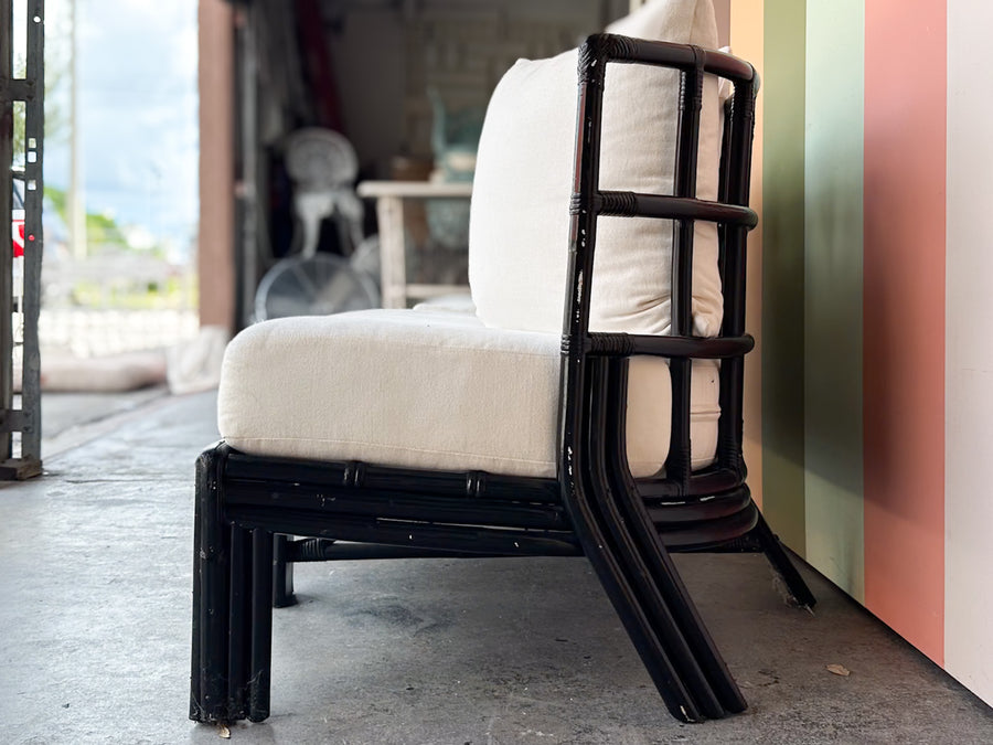 Curved Rattan Loveseat