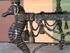 Wrought Iron Seahorse and Tassel Coffee Table