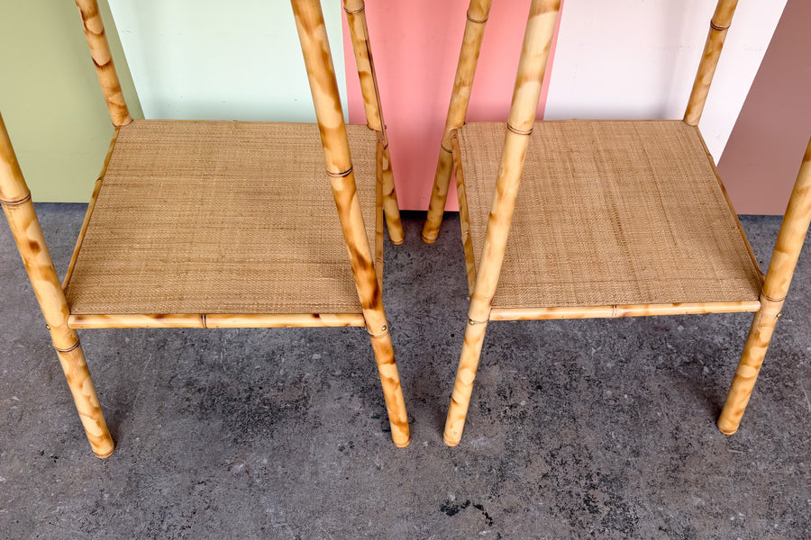 Pair of Island Style Rattan Side Tables