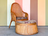 Old Florida Rattan Chair and Ottoman