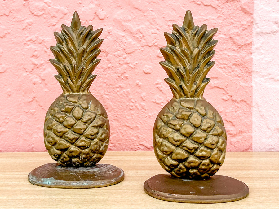 Brass Pineapple Bookends