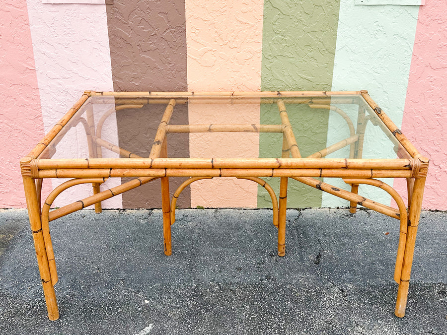 Old Florida Rattan Dining Table