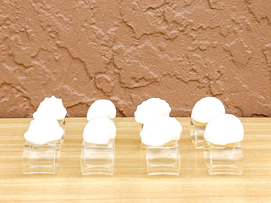 Set of Eight Shell and Lucite Napkin Rings