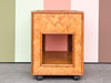 Parquet Rattan Nightstand on Casters