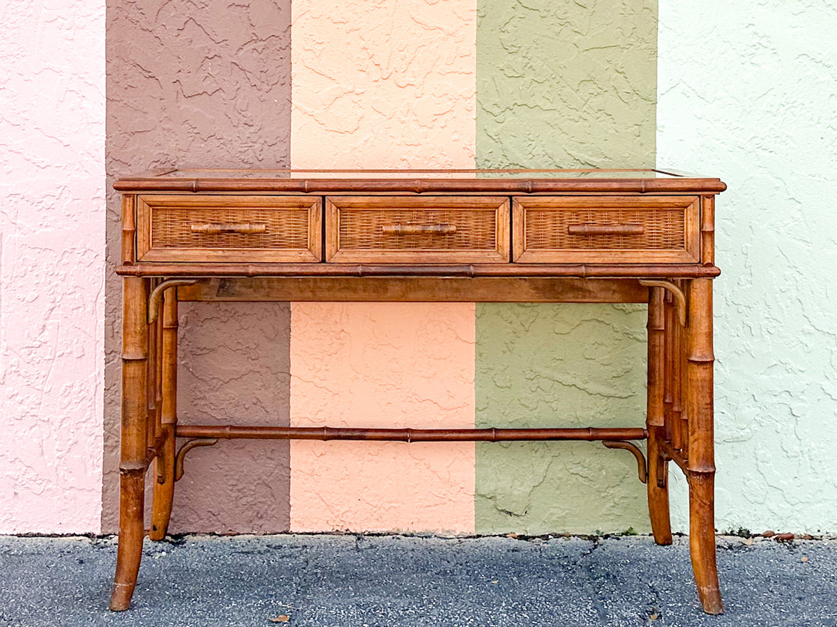 Handsome Faux Bamboo Writing Desk