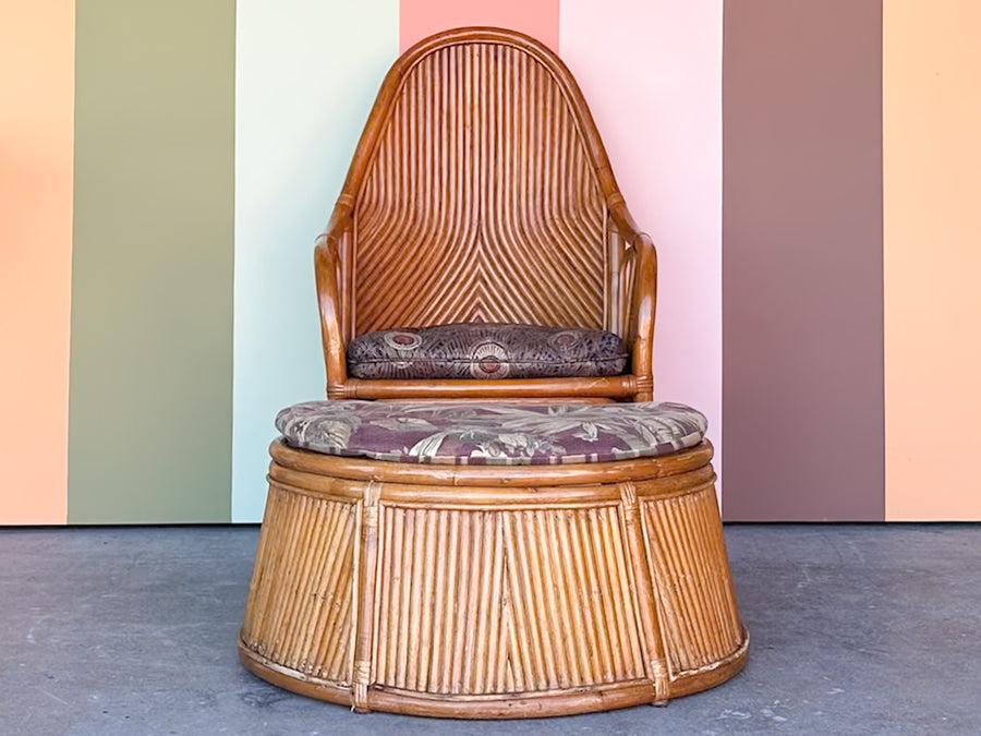 Old Florida Rattan Chair and Ottoman