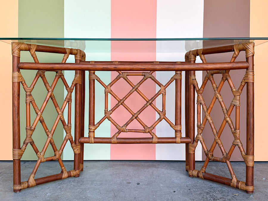 Rattan Chippendale Console