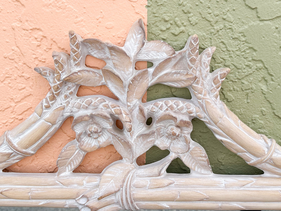 Elegant Carved Asparagus and Flower Mirror
