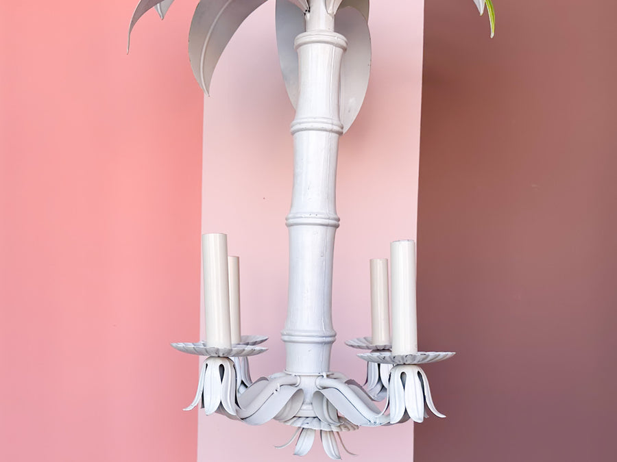 Tropical Chic Tole Palm Chandelier