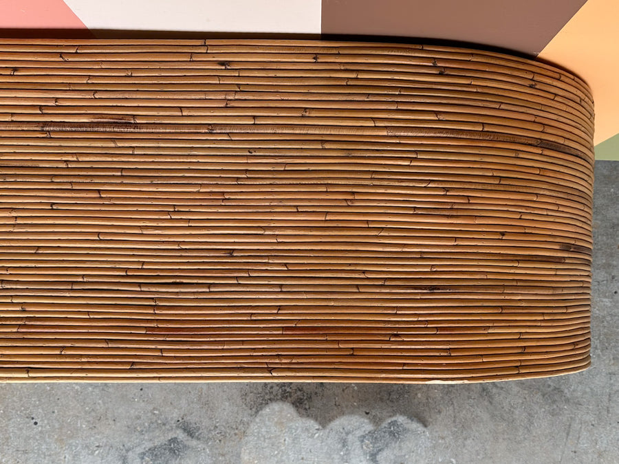 Pencil Reed Rattan Scroll Console