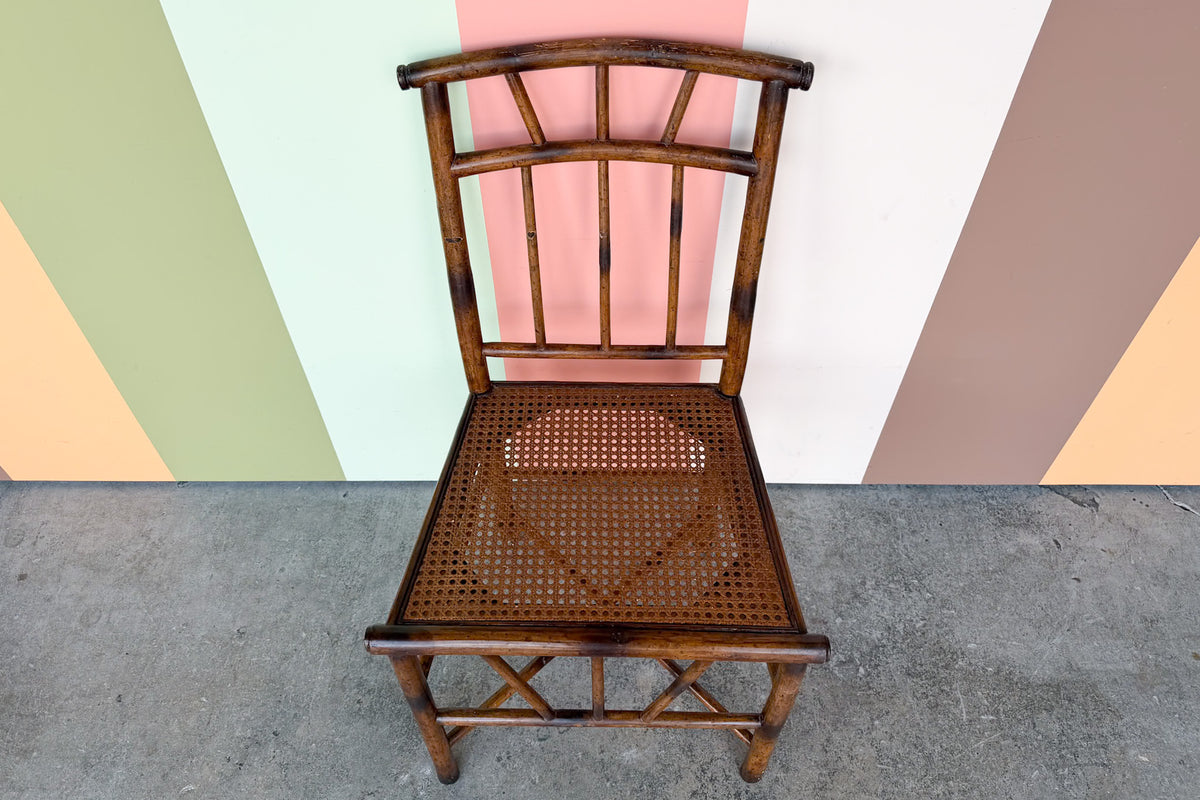 Handsome Tortoiseshell Rattan Desk Chair