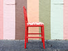 Set of Four Coral Chippendale Bar Stools