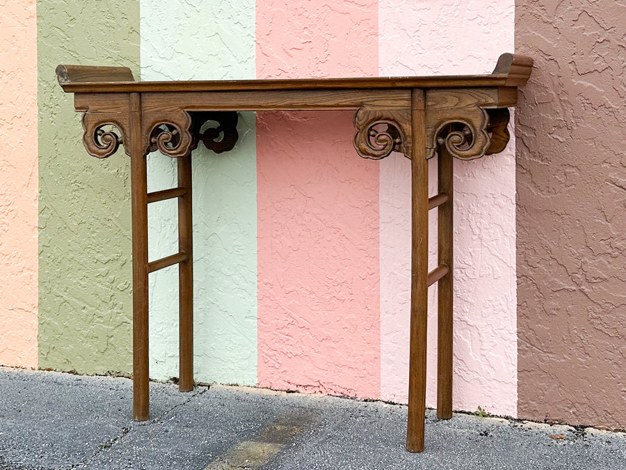 Asian Inspired Wood Alter Table