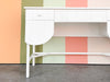 Custom Wood and Rattan Painted Desk