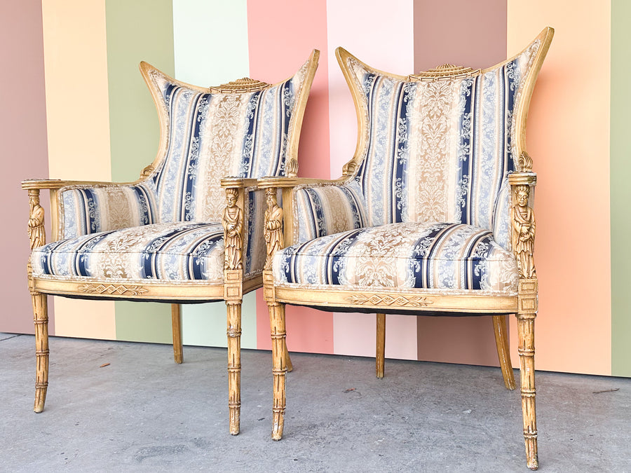 Pair of Chinoiserie Chic Pagoda Chairs
