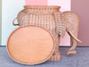 Large Wicker Elephant Garden Seat