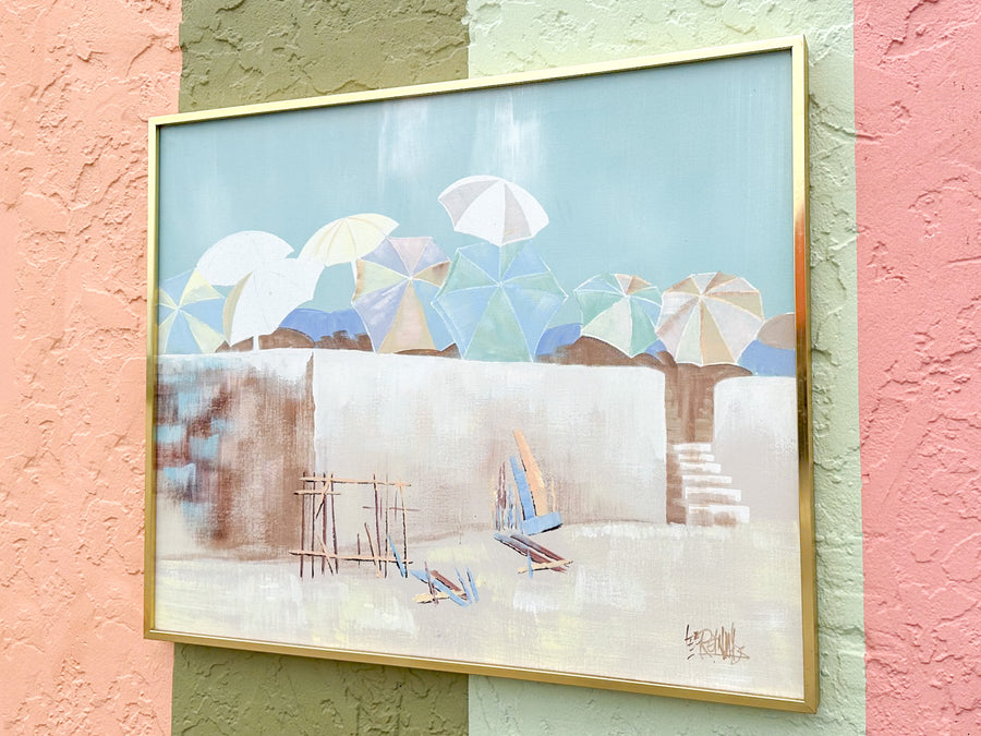 Beach Umbrellas Original Art by Lee Reynolds