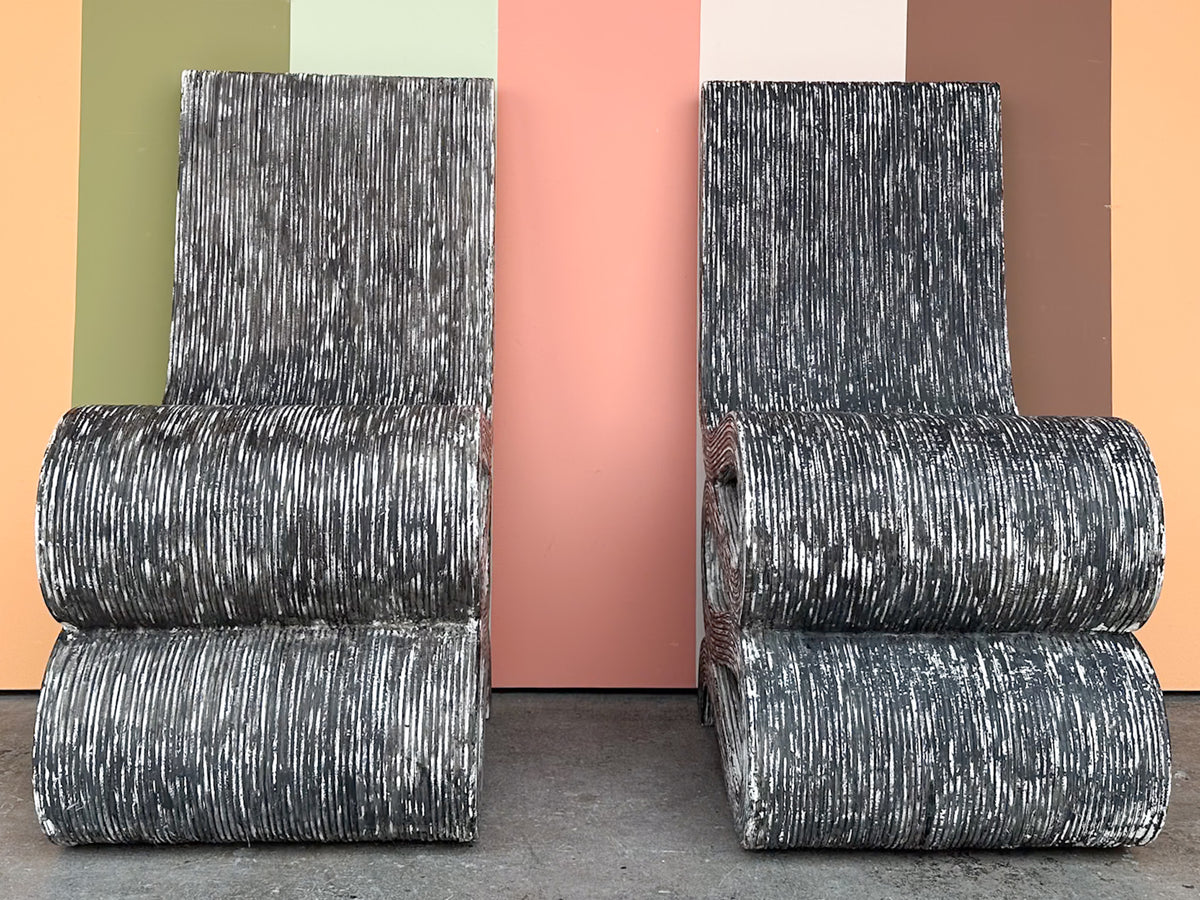 Pair of Grey Rattan Snake Chairs