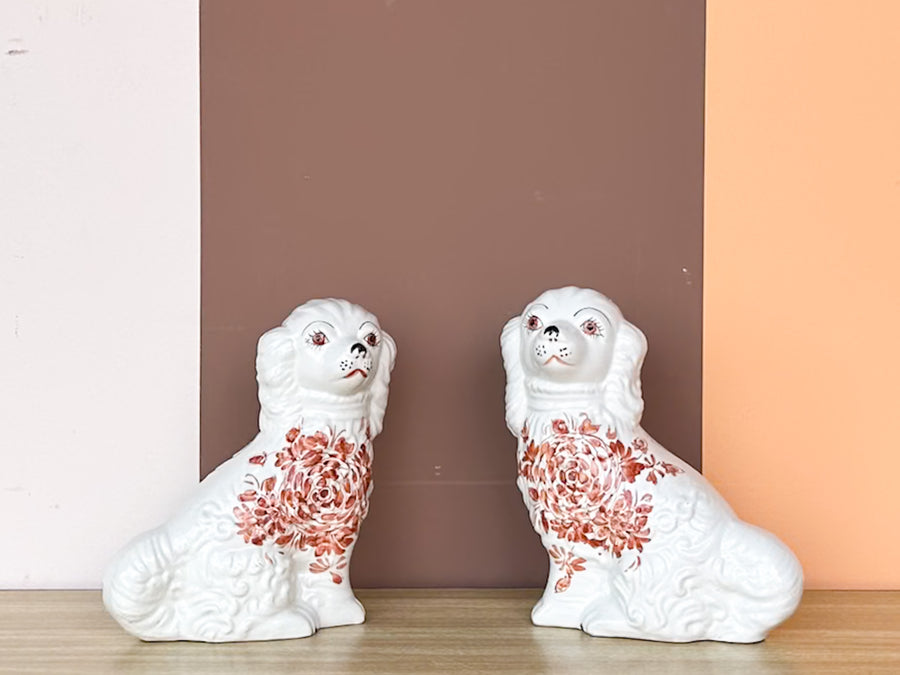 Italian Floral Staffordshire Dogs