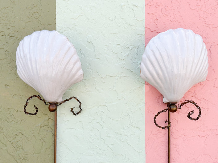 Pair of Epic Shell Wall Sconces