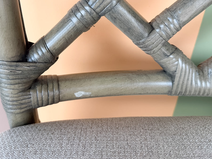Set of Four Chippendale Rattan Counter Stools