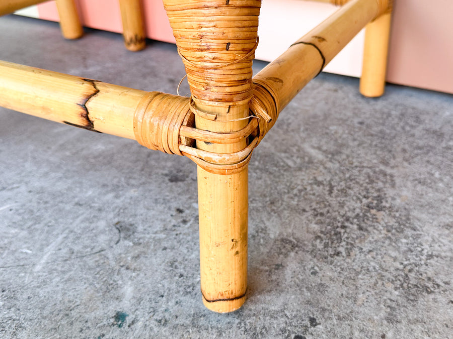Pair of Island Style Rattan Bar Stools