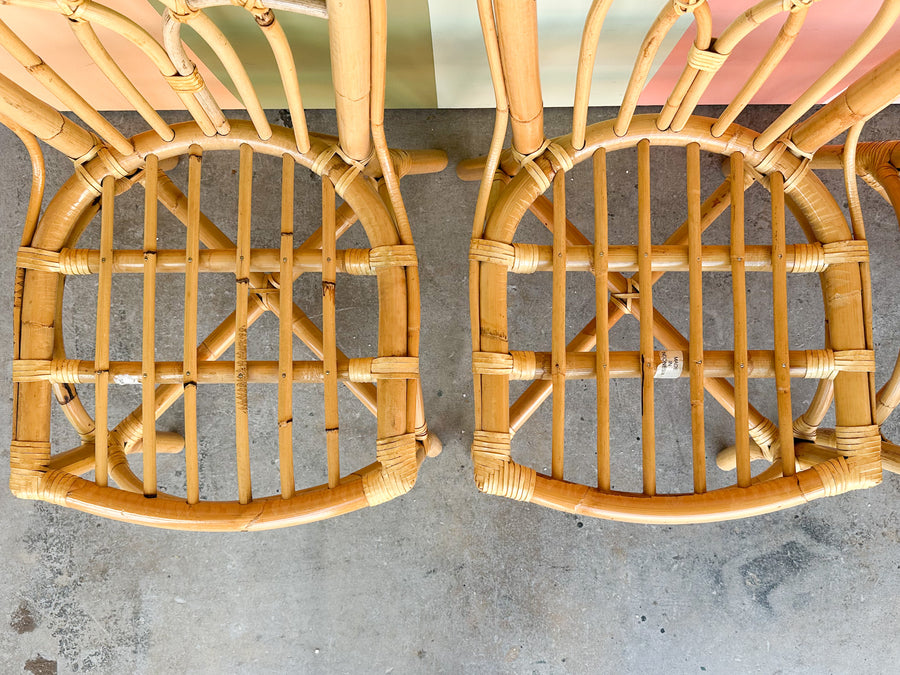 Set of Four Rattan Dining Chairs