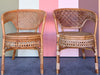 Pair of Rattan and Cane Barrel Chairs