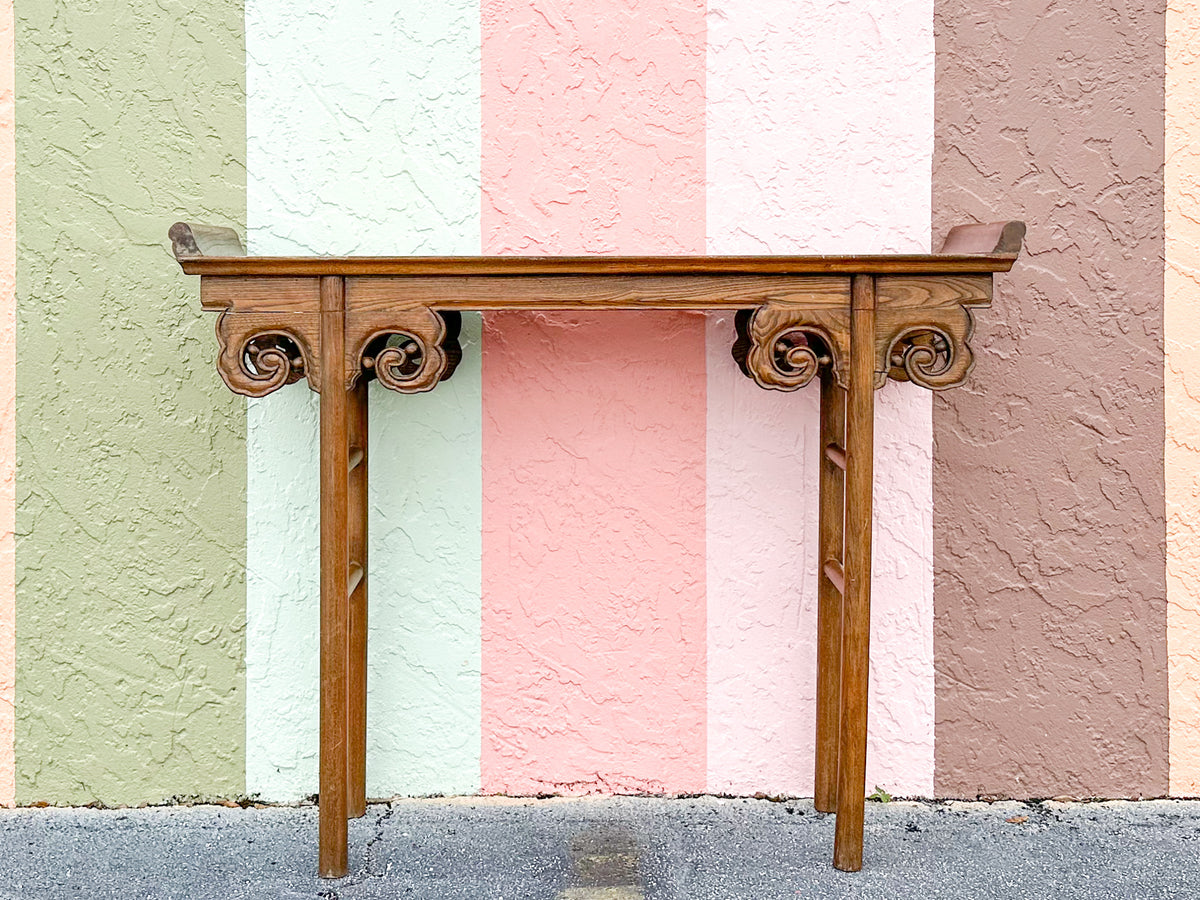 Asian Inspired Wood Alter Table