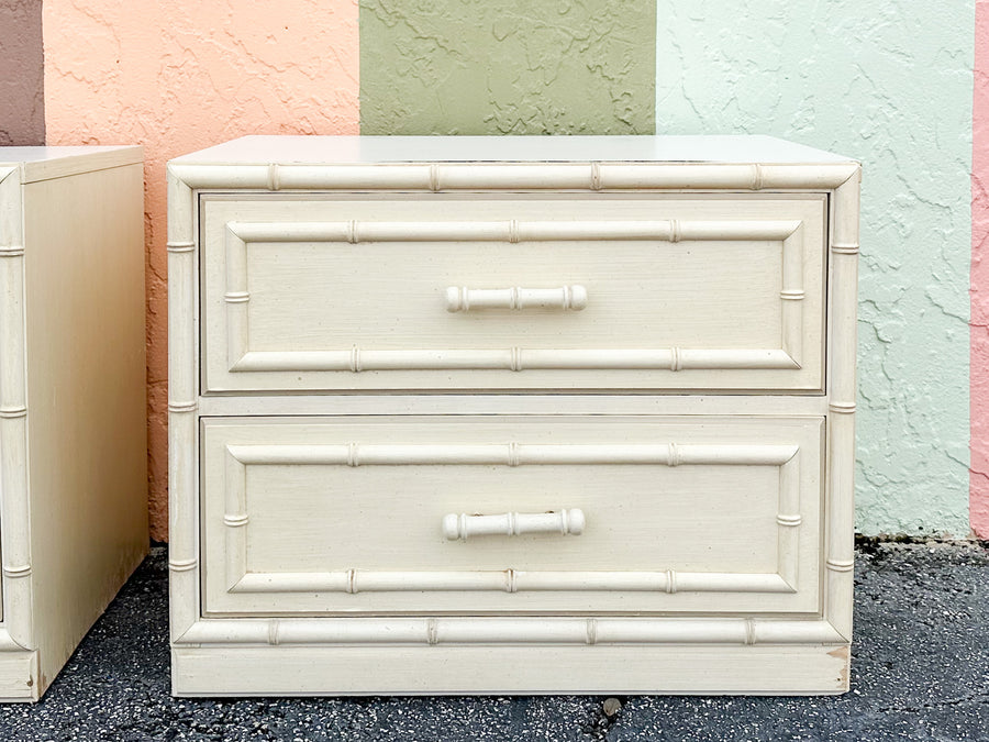 Pair of Faux Bamboo Nightstands