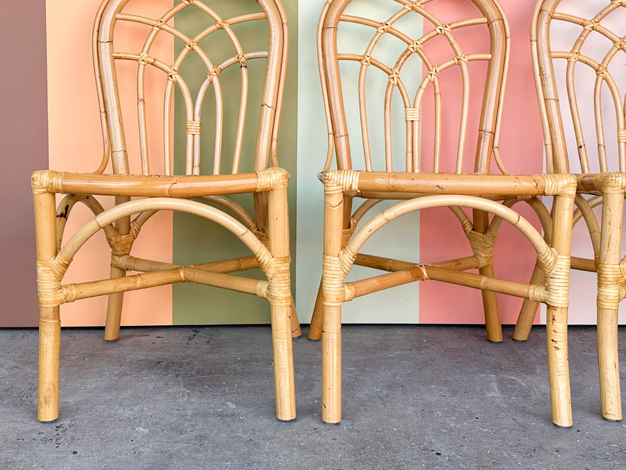 Set of Four Rattan Dining Chairs
