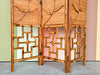 Tortoiseshell Rattan Flower Screen