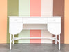 Custom Wood and Rattan Painted Desk