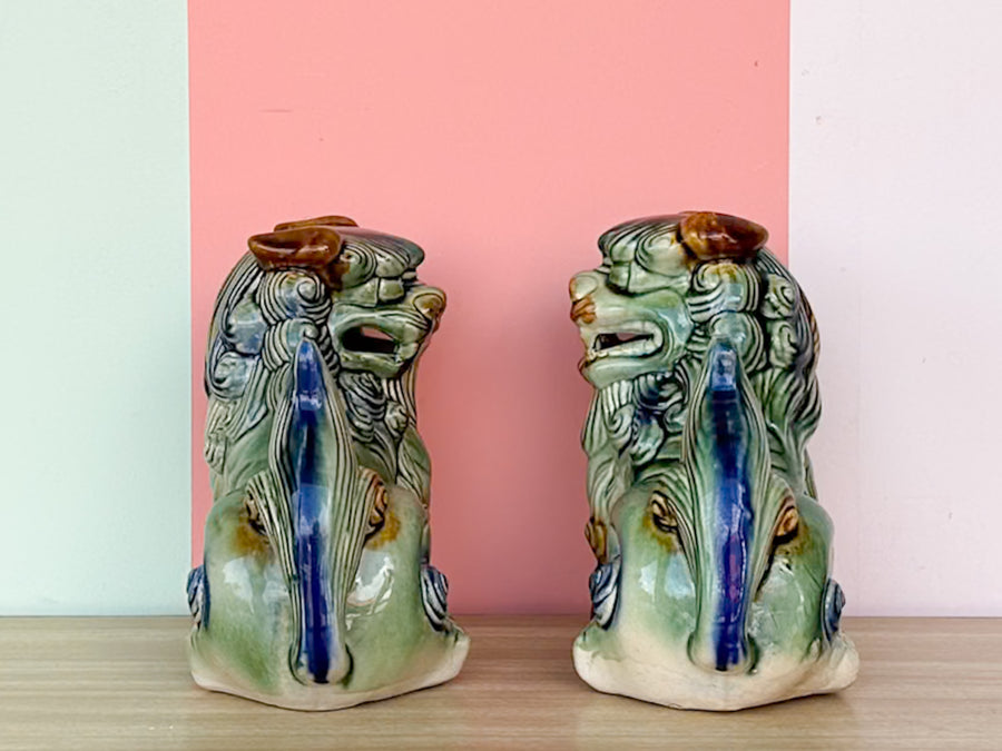 Pair of Green Foo Dogs