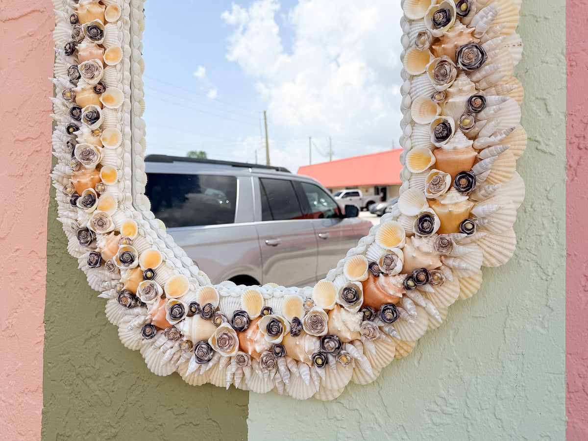 Beautiful Flower Shell Mirror