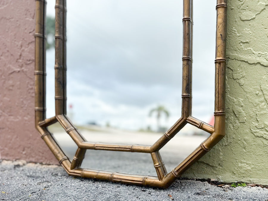 Faux Bamboo Octagon Mirror