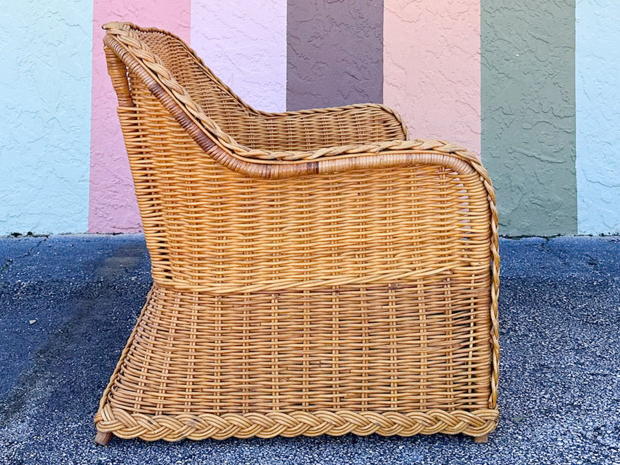 Braided Rattan Loveseat