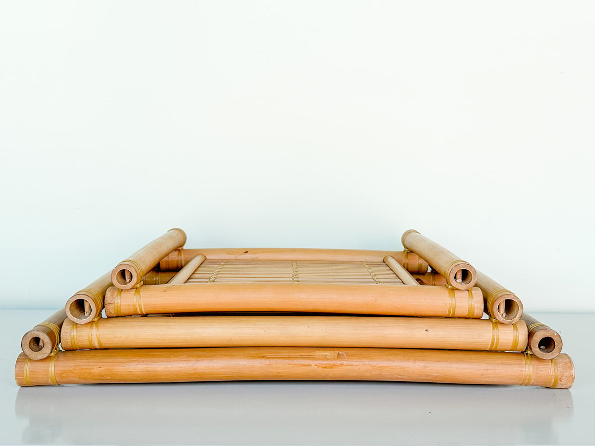 Set of Three Bamboo Trays