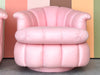 Pair of Pink Chic Upholstered Swivel Chairs