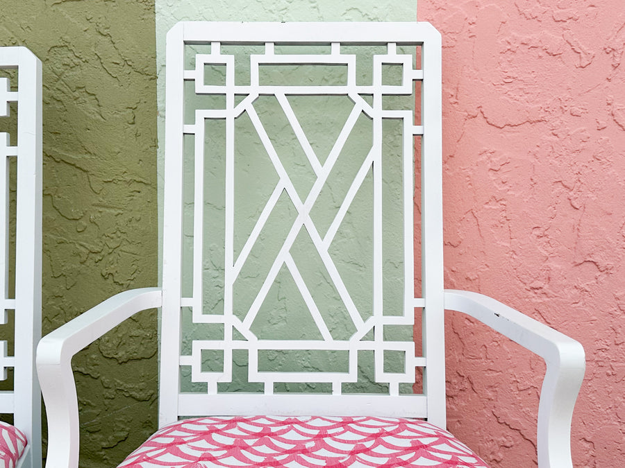 Set of Six Fretwork Dining Chairs