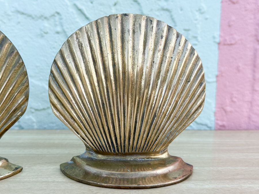 Brass Shell Bookends