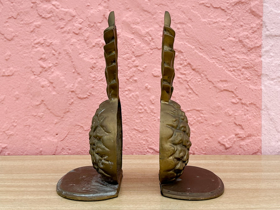 Brass Pineapple Bookends