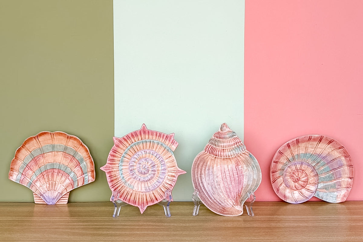 Set of Eight Fitz and Floyd Seashell Plates