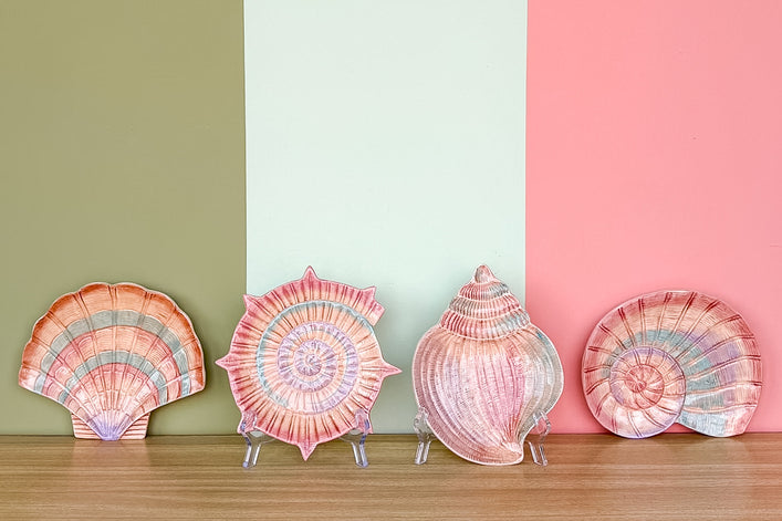 Set of Eight Fitz and Floyd Seashell Plates