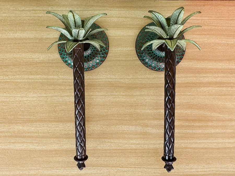 Pair of Palm Tree Wall Sconces