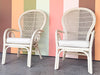 Pair of Whimsical Balloon Back Rattan Chairs